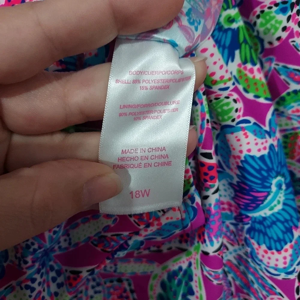 NWT Stella Parker Collection Plus Size Multicolor Floral Two Piece Swim Size 18W